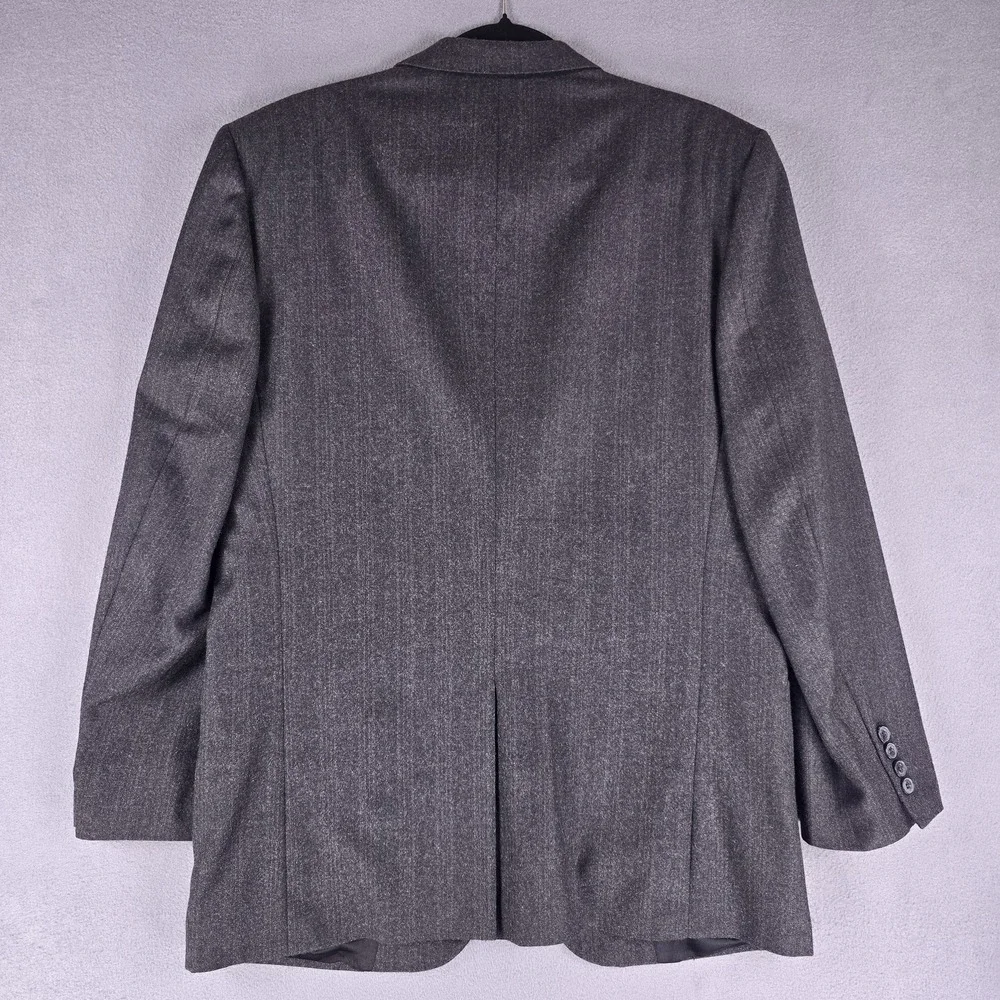 Nino Cerruti Blazer Mens 44‎ Gray Wool Pinstripe Sport Coat Hecht's Tailored USA